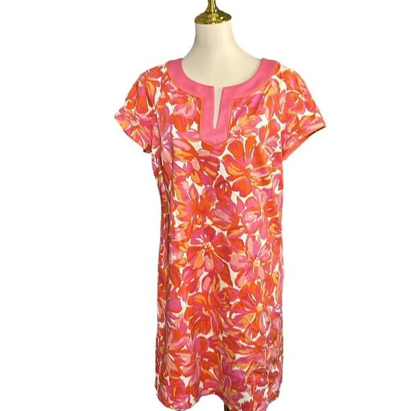 Tahari Dress Pink Orange Floral 14‎ - Picture 1 of 5